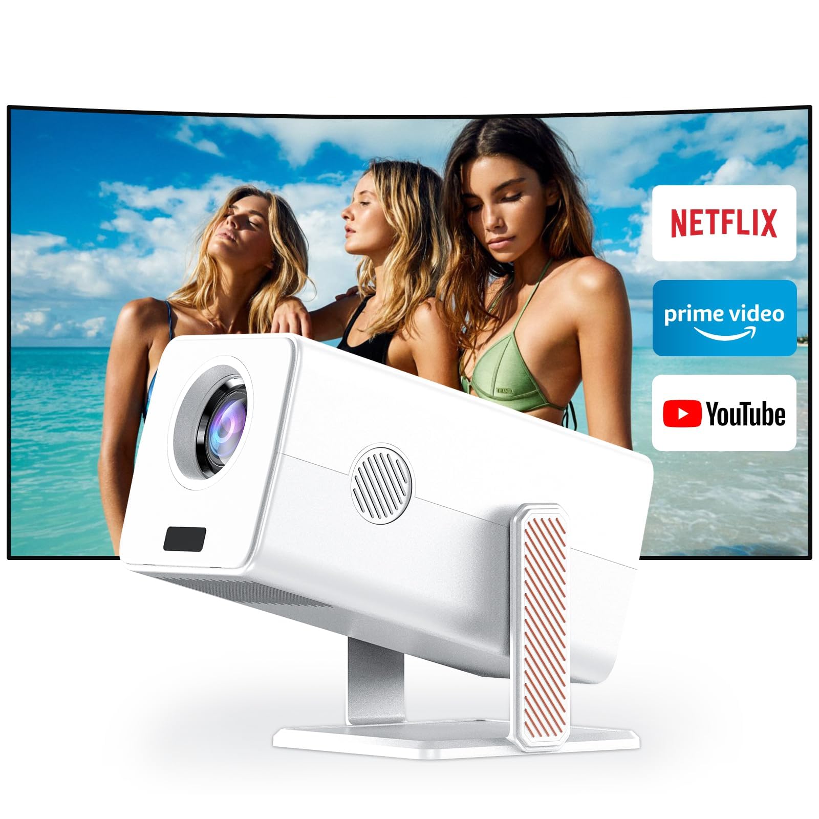 Proyector de Video XNANO Giratorio 270° Bluetooth 5.2 WiFi 6 HD 1080P con Control de Voz