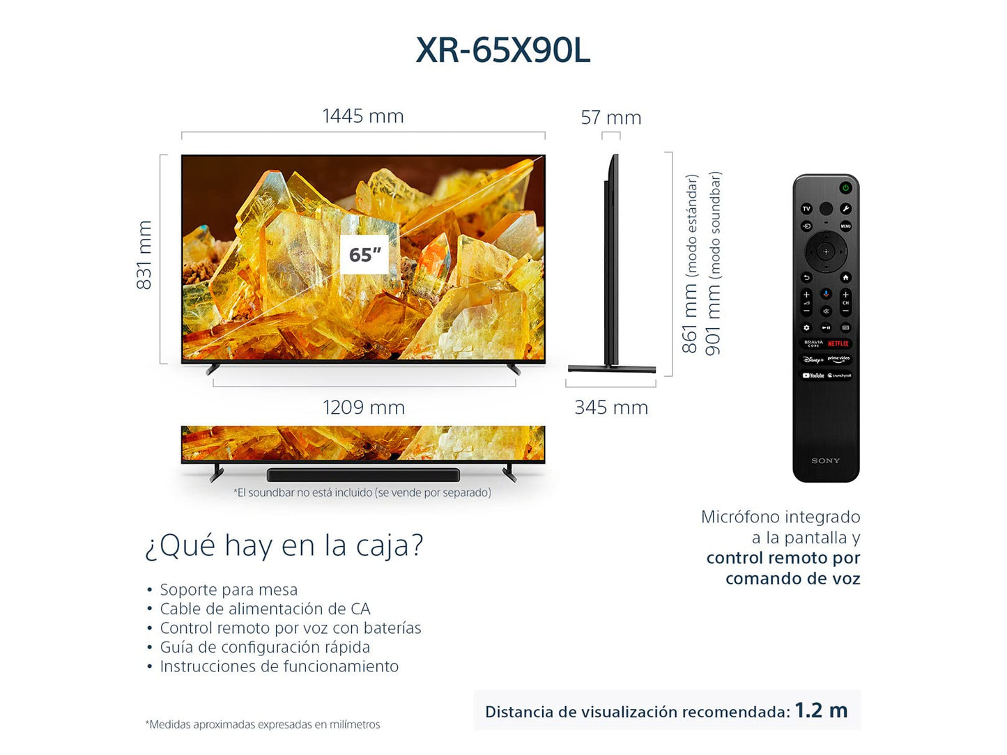 Pantalla Sony BRAVIA XR 65 Pulgadas LED 4K Ultra HD con Alto Rango dinámico HDR Google TV