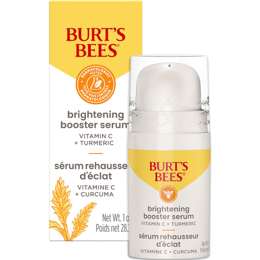 Burt's Bees Brightening Booster Serum, Vitamin C and Turmeric, 1 Ounce