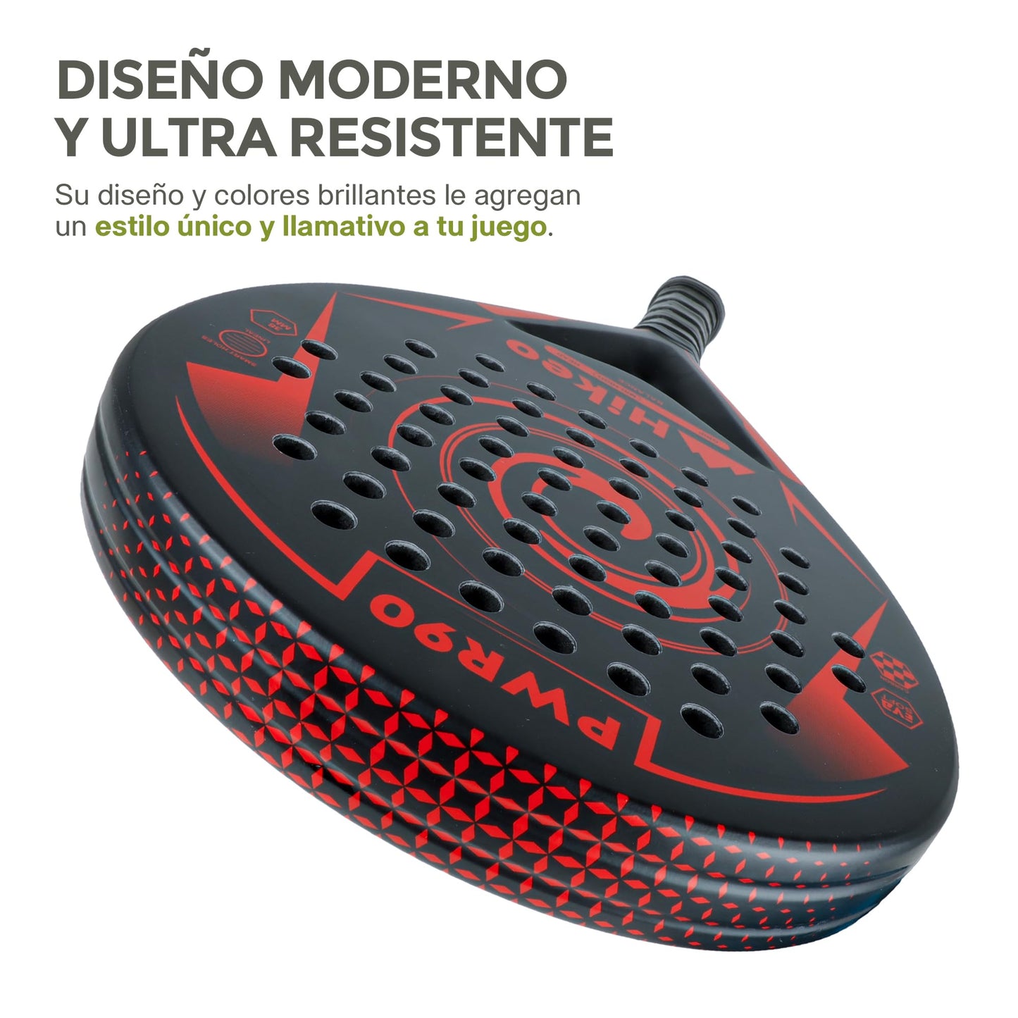 Hikeo Pala de Pádel con Funda, 3 Pelotas y Grip, Kit de Raqueta para Pádel Fabricada con Espuma EVA Flexible y 100% Fibra de Carbono, Resistente y Ligera, para Principiantes e Intermedios