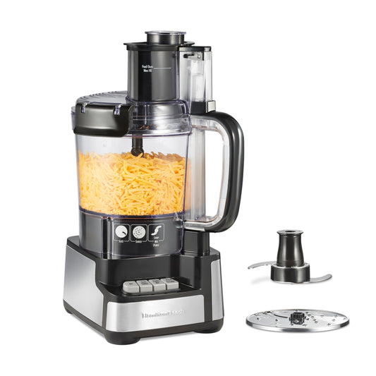 Hamilton Beach 70725 Procesador de alimentos de 12 tazas Stack & Snap, Negro