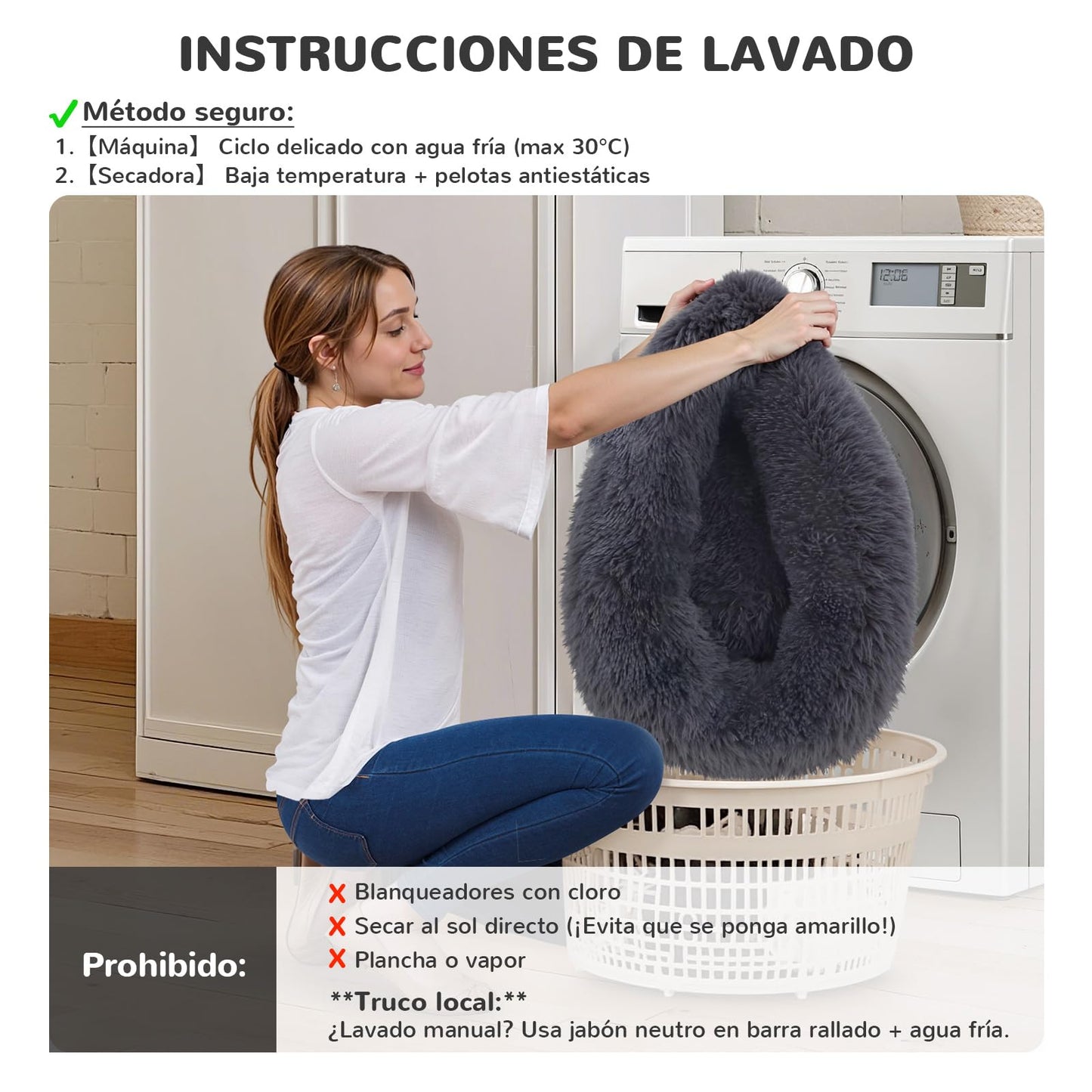 Cama para Perro Spring Blossoms Gris Oscuro Mullida y Antideslizante 80cm