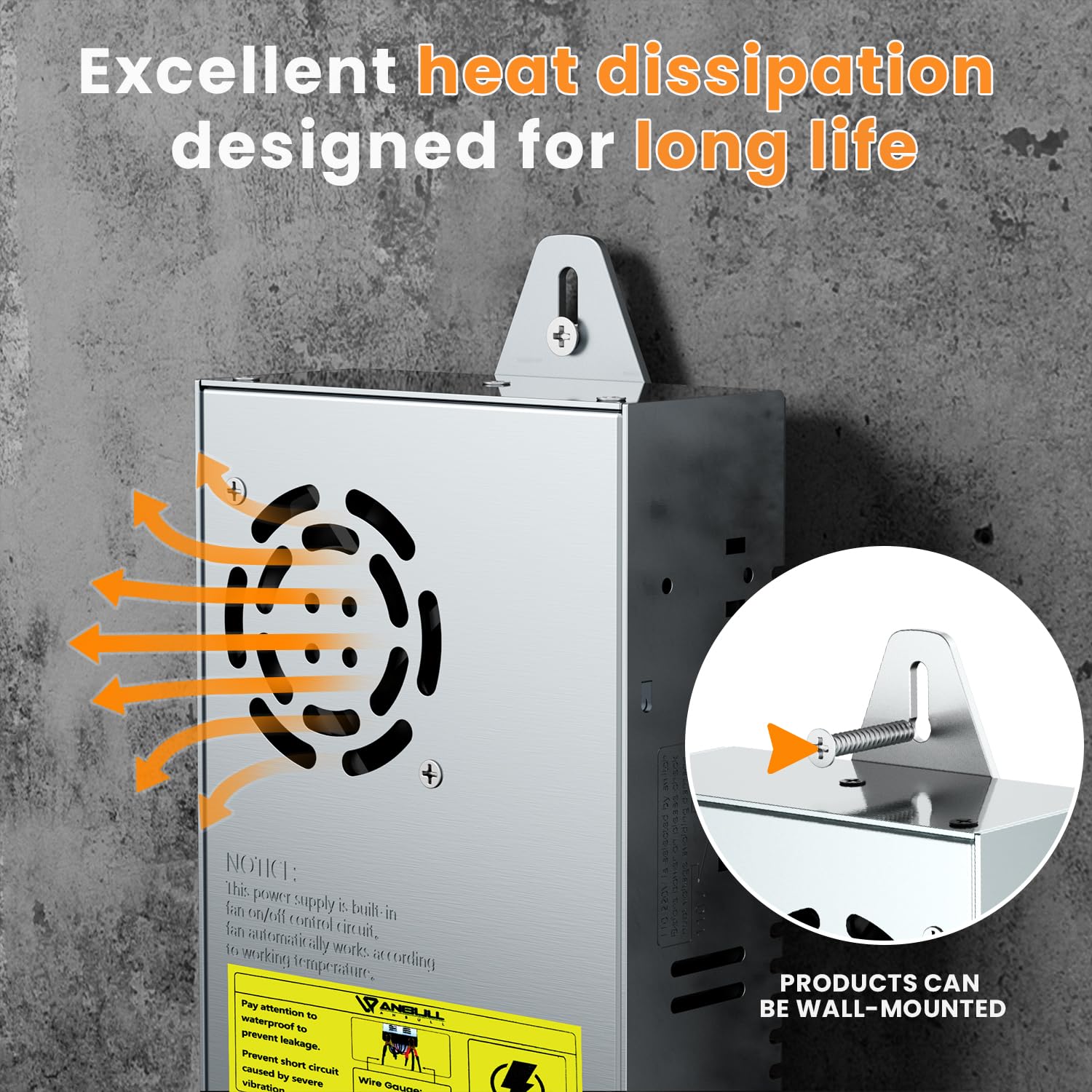 Convertidor Anbull 600W 50A con Interruptor de Encendido/Apagado