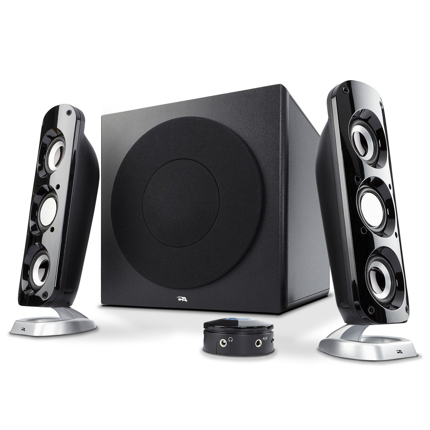 Cyber Acoustics CA-3908 3 Piece Flat Panel Design Subwoofer and Satellite Speaker System (CA-3908)