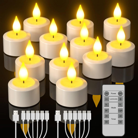 Velas Recargables Yme Blancas con Control Remoto para Decoración del Hogar