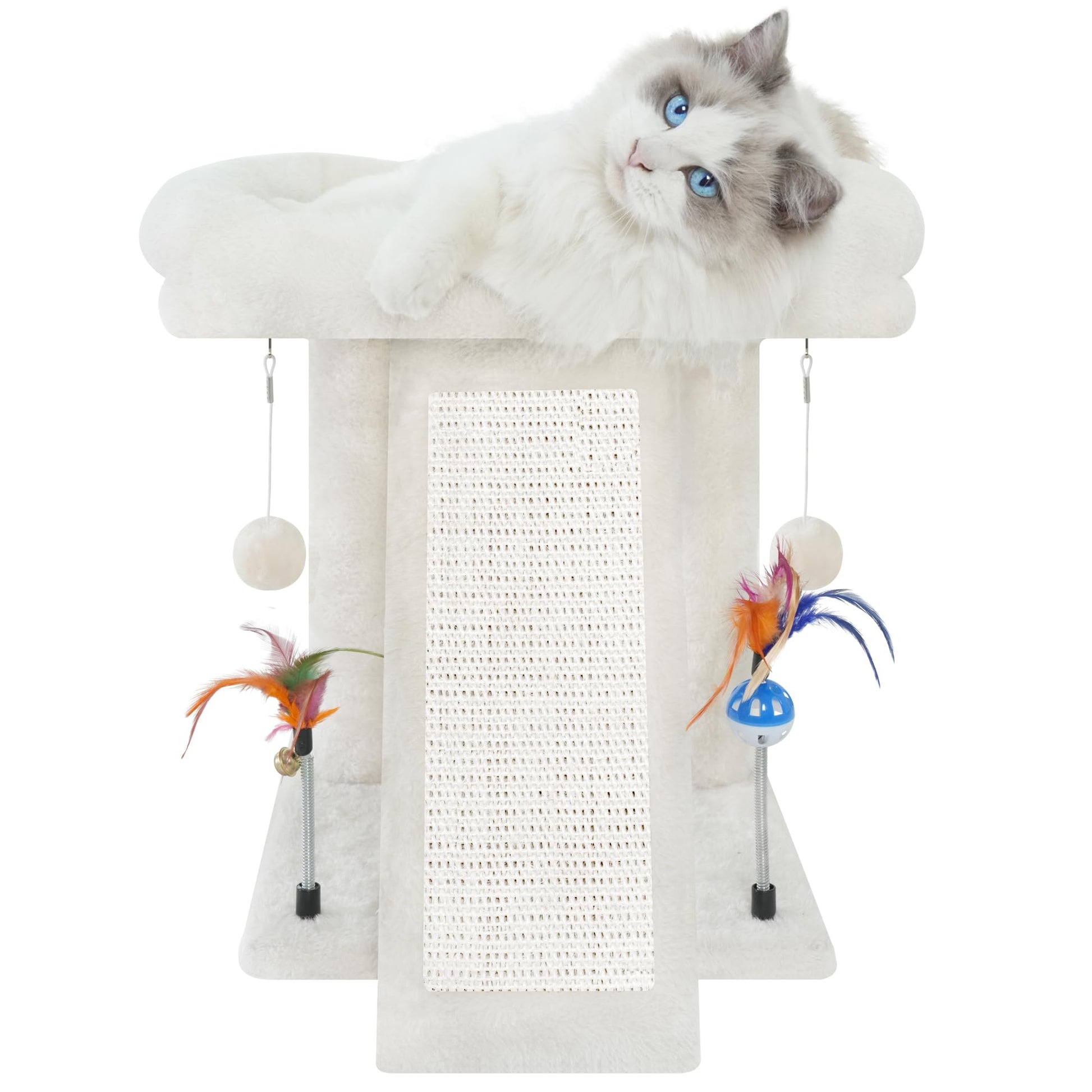 TWDEPART - Hamaca Colgante para árbol para Gatos con condominio para Gatos, Color Beige
