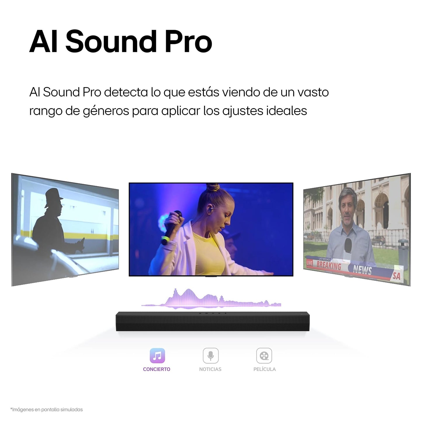 LG Soundbar con AI Sound Pro de 2.1 Canales S40T