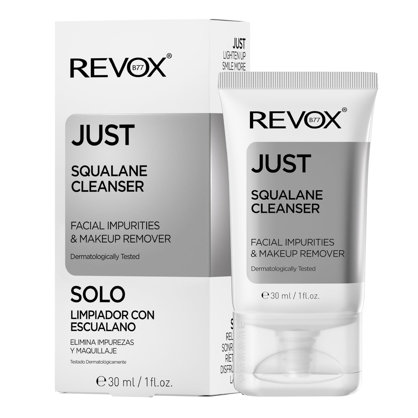 REVOX B77 - Just Squalane Cleanser, 30 ml, Limpiador Facial con Retinol en Escualano, Elimina Impurezas y Maquillaje, Limpieza Suave y Eficaz, Disuelve la Grasa, No Reseca, Piel Aliviada y Equilibrada
