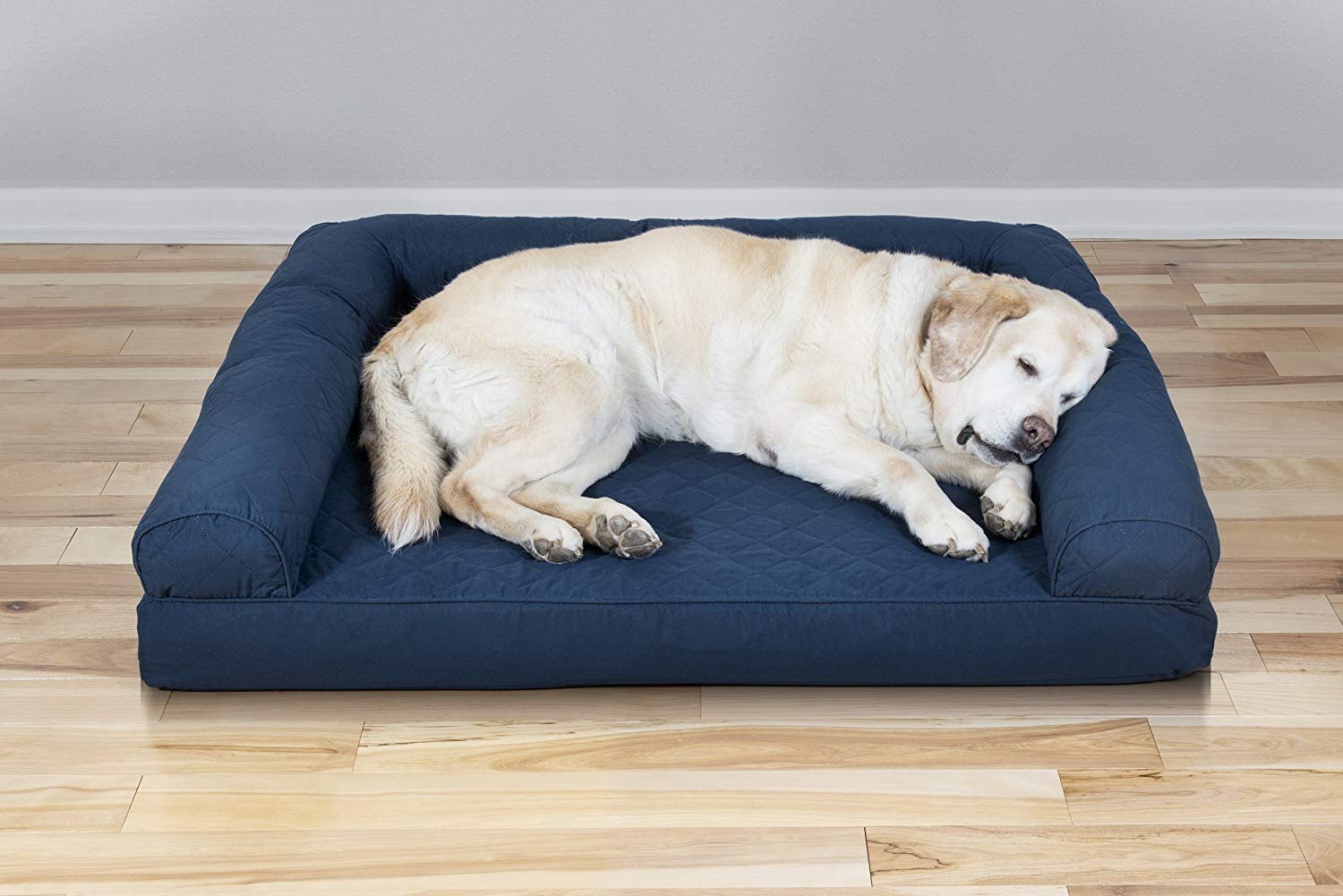 Furhaven Pet - Sofá cama para perros y gatos FurHaven de espuma viscoelástica ortopédico acolchado para perros y gatos, azul marino, jumbo