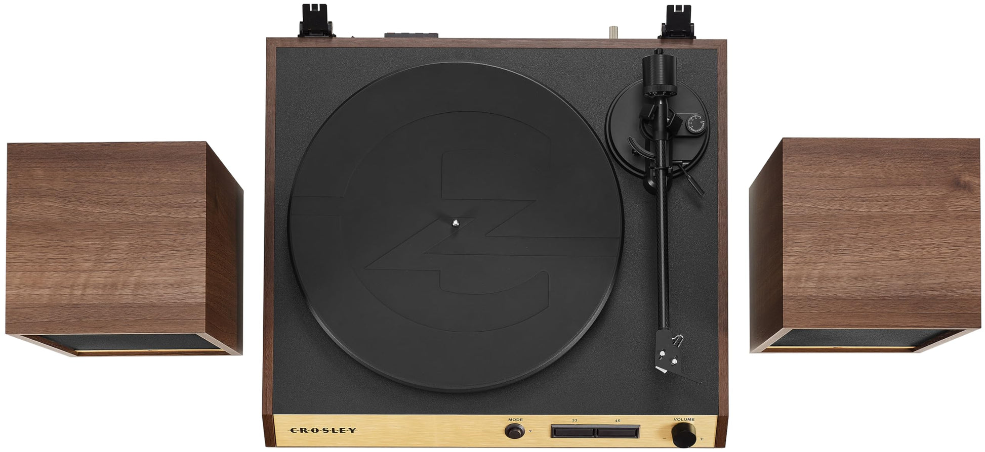 Crosley C72 - Tocadiscos Bluetooth con accionamiento por Correa de 2 velocidades con Altavoces de 80 W, Nogal