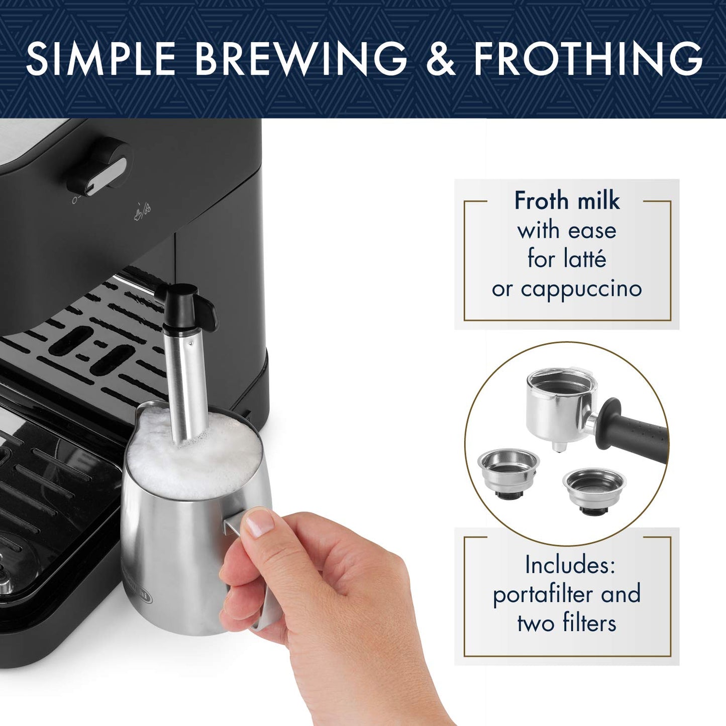 De'Longhi Cafetera Tipo Barista para Espresso EC260BK Stilosa