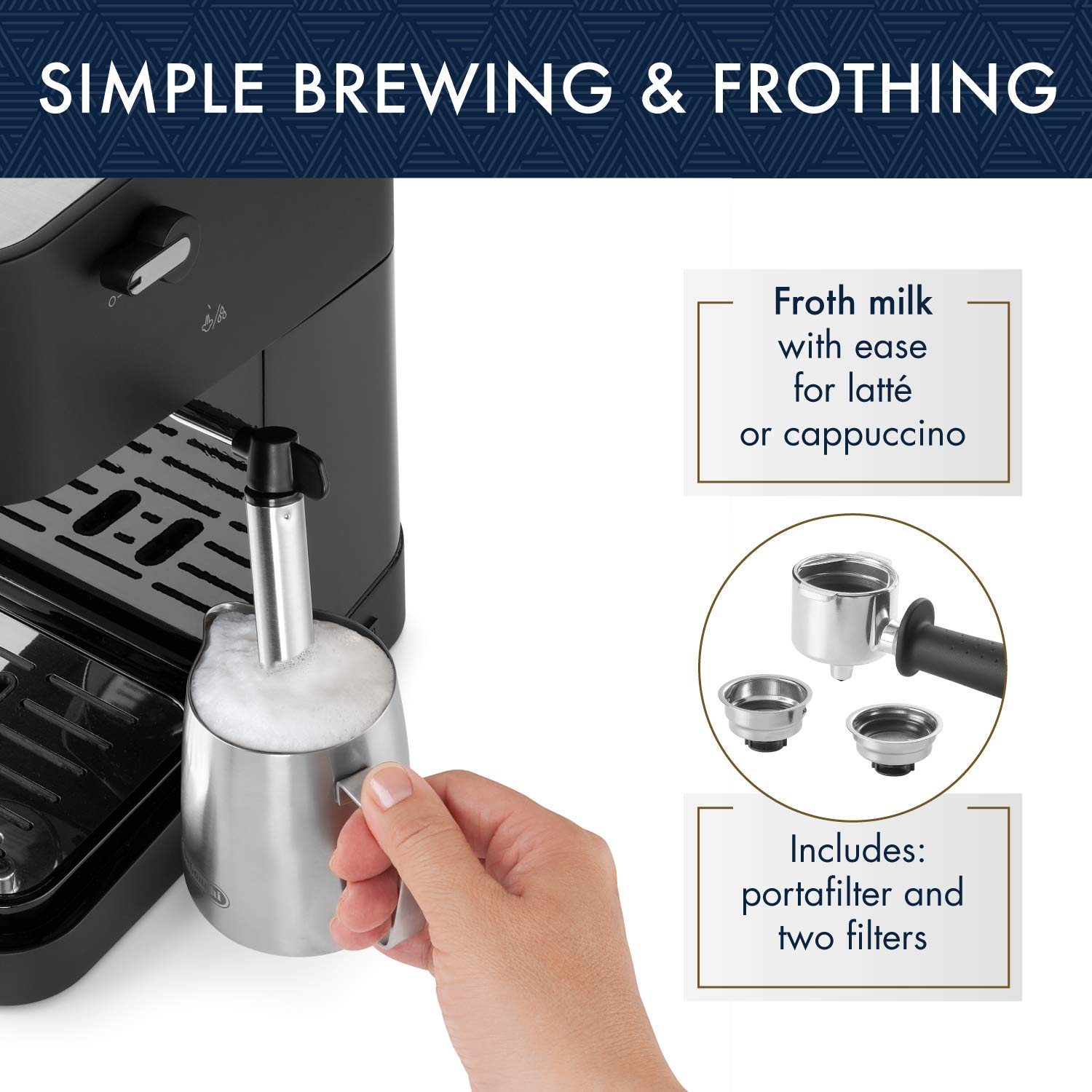 De'Longhi Cafetera Tipo Barista para Espresso EC260BK Stilosa