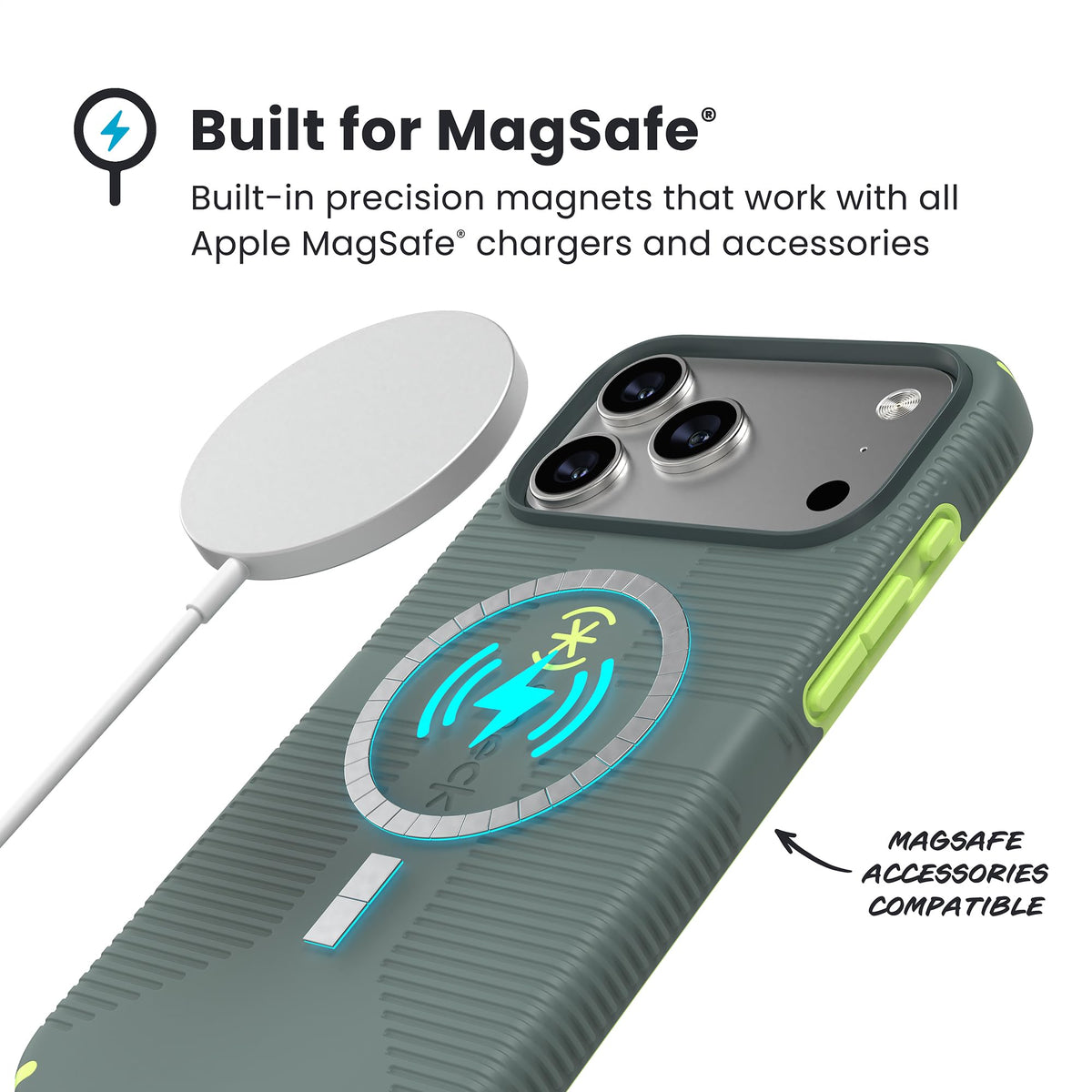 Funda CANDYSHELL Grip Speck Apple iPhone 17 Pro MAX Neo Drab Verde Brillante