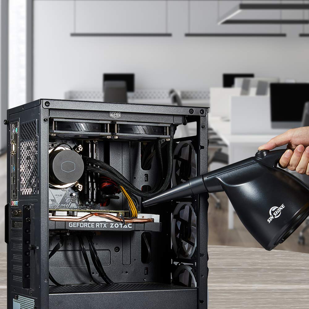 Aire Comprimido 3.0 SIN SHINE Negro Plumero Eléctrico Multiusos para Laptop y Computadora