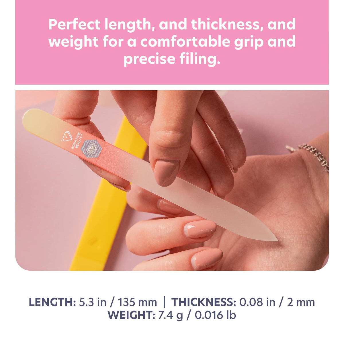 Lima de uñas de cristal checo de Bona Fide Beauty – Regalos de cumpleaños para mujeres – Lima de uñas de cristal
