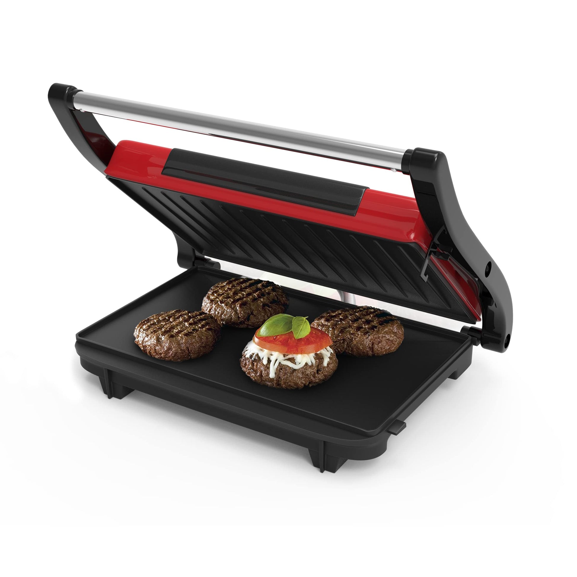 Chef Buddy 82-SW100 Non-Stick Grill and Panini Press, Red