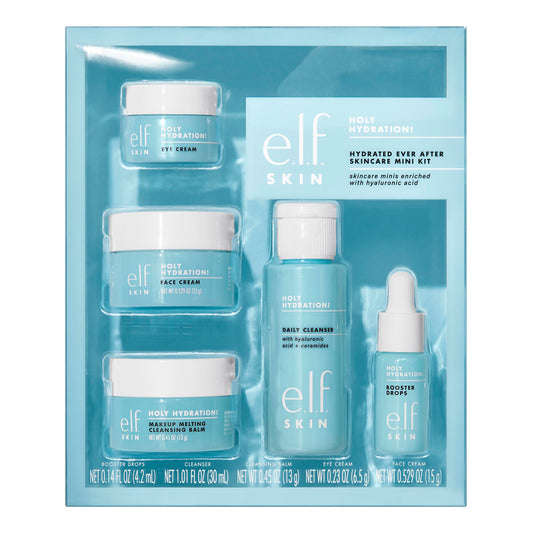 e.l.f Hydrated Ever After Skincare Mini Kit de cuidado de la piel, Ulitmate Holy Hydration! Régimen de la piel, tamaño de viaje, 1 unidad