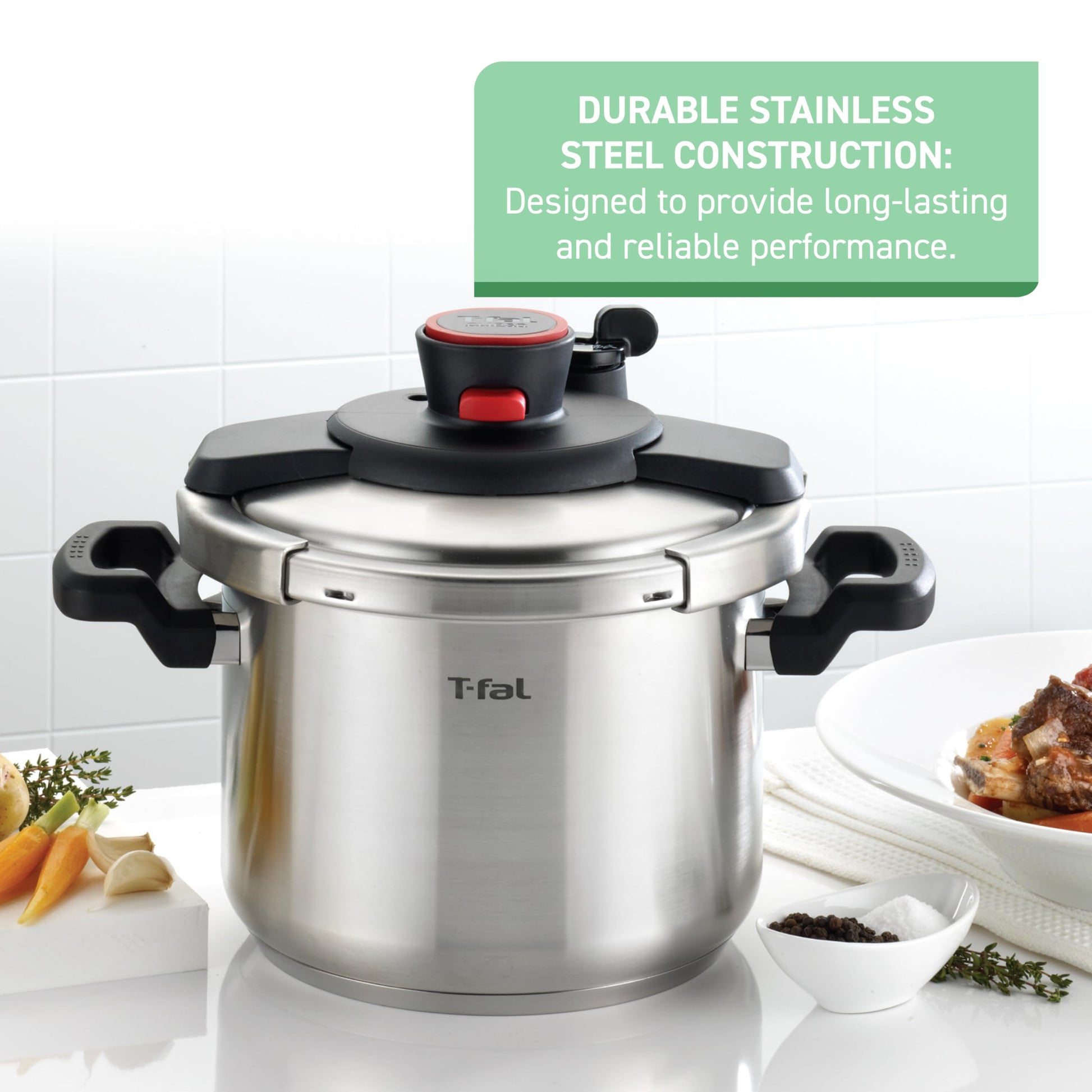 Utensilios de Cocina a Presión T-fal Plateados Clipso P45007 de Acero Inoxidable