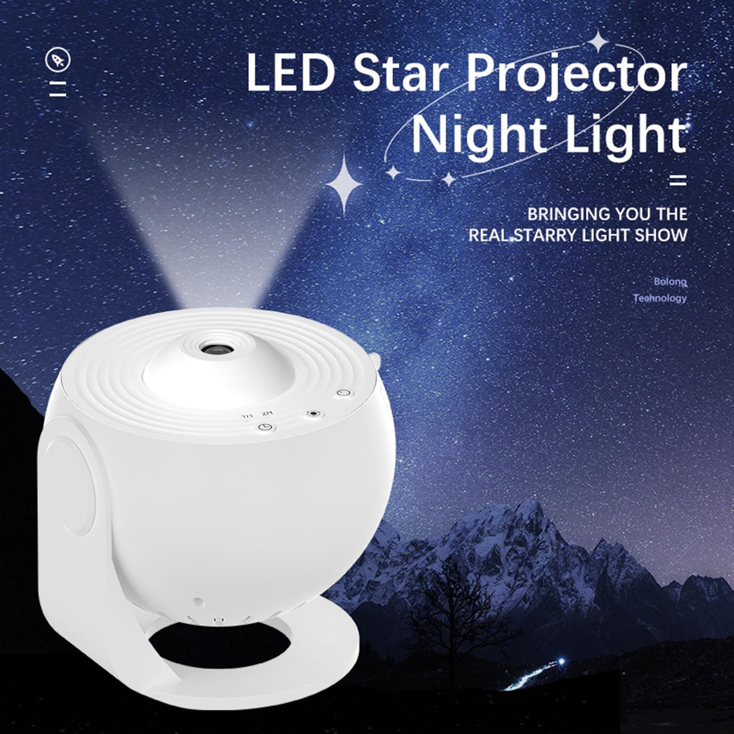 Proyector Estrellas Yolispa Galaxia con 12 Temas e Control Remoto para Niños