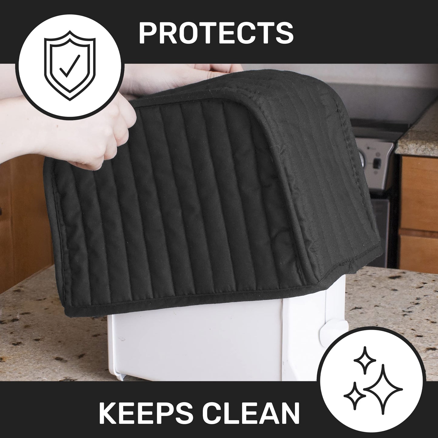 Ritz Protector acolchado para licuadora, Cobertor para tostador de 2 rebanadas, Negro, 2-Slice Toaster Cover, 1