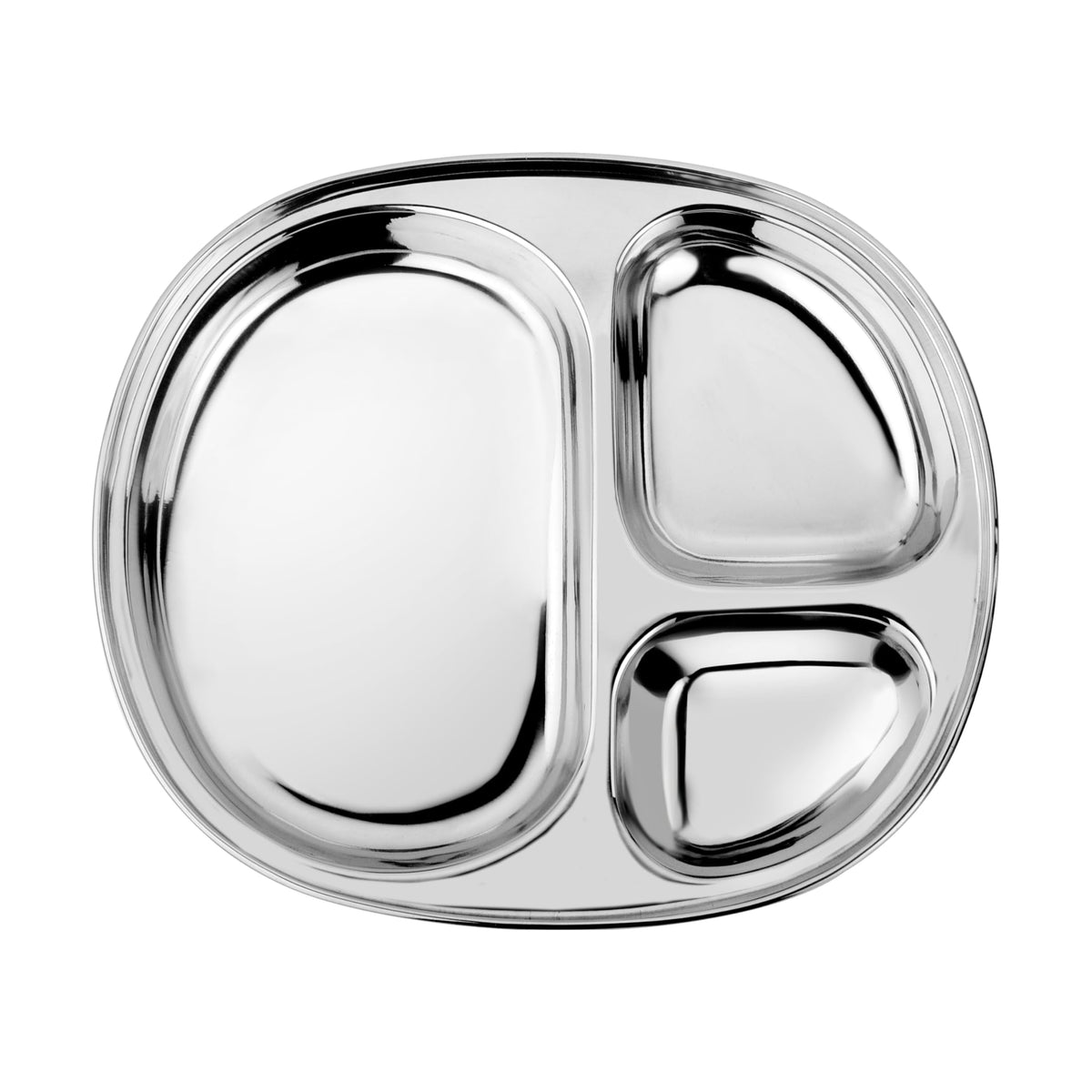 Ahimsa - Placa dividida para niños, acero inoxidable, 1 placa
