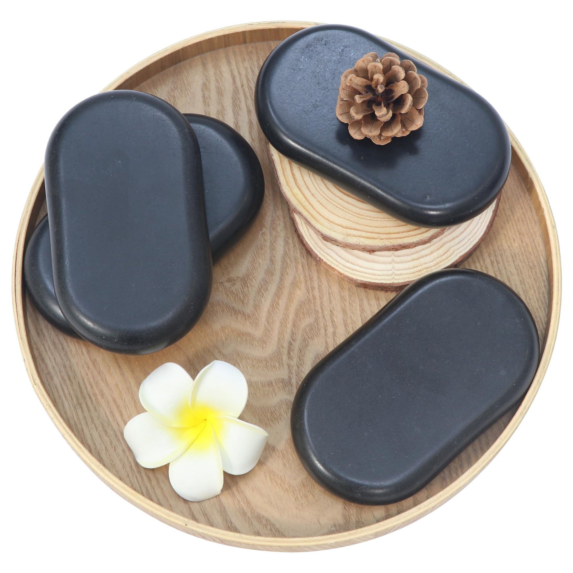 Master Massage 4 Piece Super XX Large Ovular Black Basalt Lava Hot Stone Pack