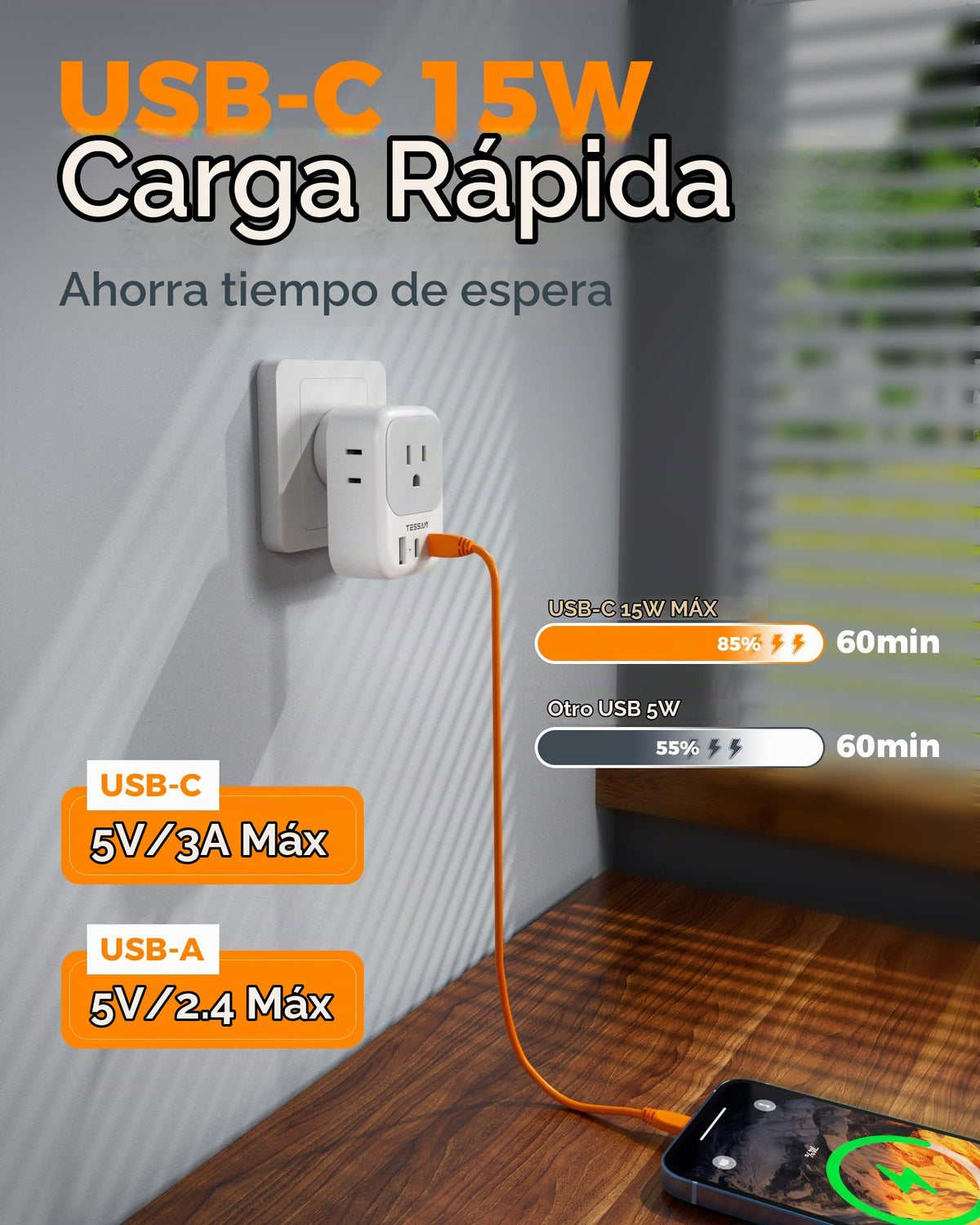 Adaptador de Viaje TESSAN Enchufe Australiano Corriente Argentina