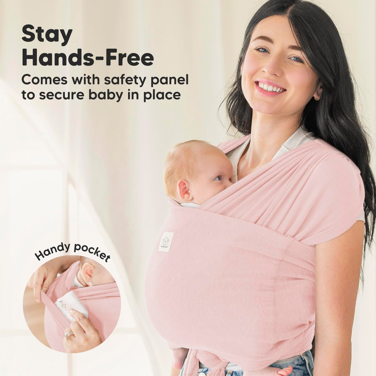 KeaBabies Baby Wrap Carrier - Correa para bebé, D-Lite (rosa sucio)