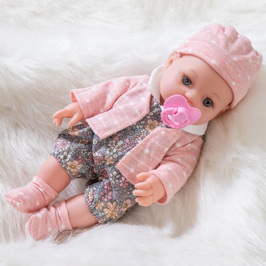 AUXTOO - Reborn Doll Muñeca De Silicona para Baño, Contiene Ropa Y Chupetes, Regalos del Día del Niño para Regalos De Cumpleaños (Abrigo Rosa)