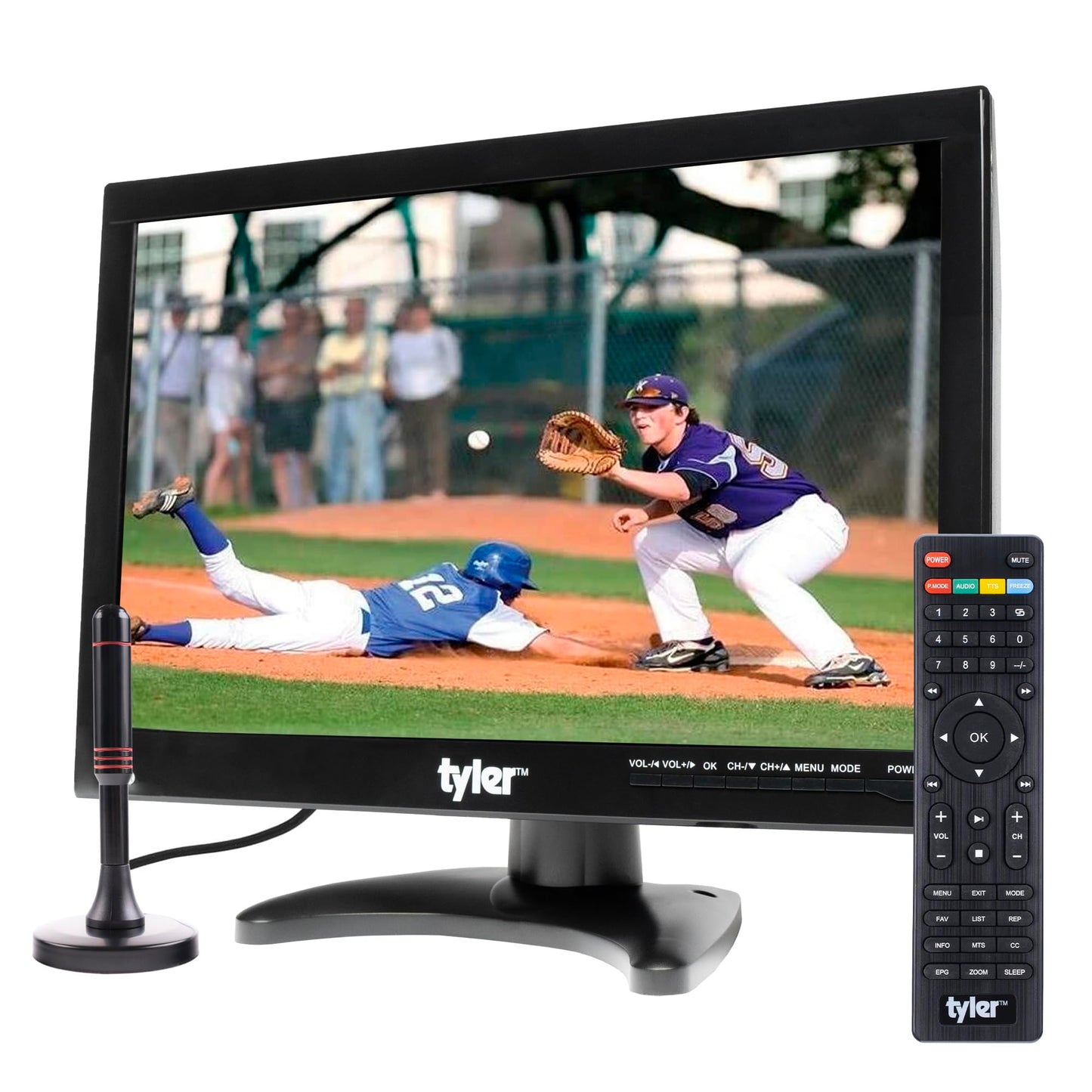 Monitor LCD Portátil Tyler 14 Pulgadas 1080P con Batería Recargable y Sintonizador Digital