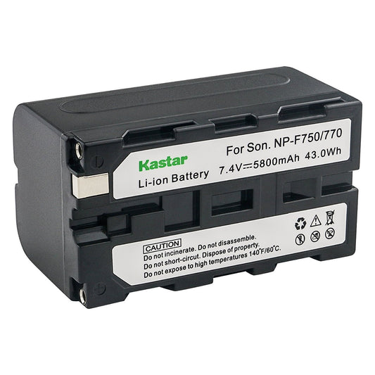Kastar - Batería para cámara Sony NP-F770 NP-F750 y CCD-RV100 CCD-RV200 CCD-SC9 CCD-TR1 CCD-TR940 CCD-TR917 FDR-AX1 CN-126 CN-160 CN-216 CN-304 YN 30 VVL600 - Luz de vídeo LED
