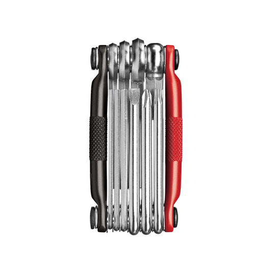 Crankbrothers Multi Tool M 10 Bike Tool - Multiherramienta MTB Negro y Rojo - 10 herramientas de bicicleta (herramienta 10 en 1), ergonómicas y ligeras
