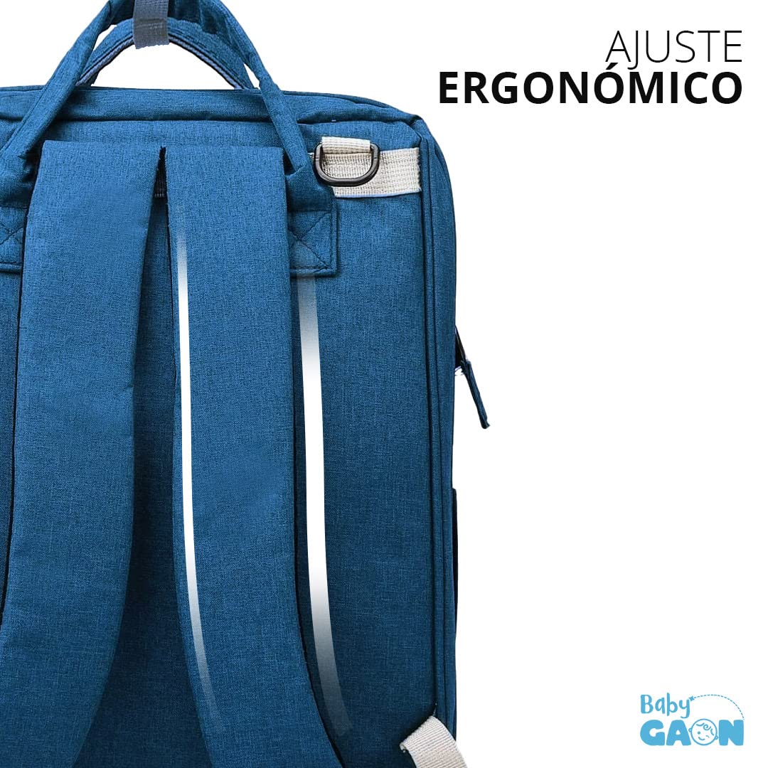 Mochila Moderna Térmica Con Cambiador Pañalera Multifuncional, Bolso Pañales Gran Capacidad, 15 Compartimientos Organizadores Moderna Bolsa de Pañales … (Azul.) -#11001001012301010502#