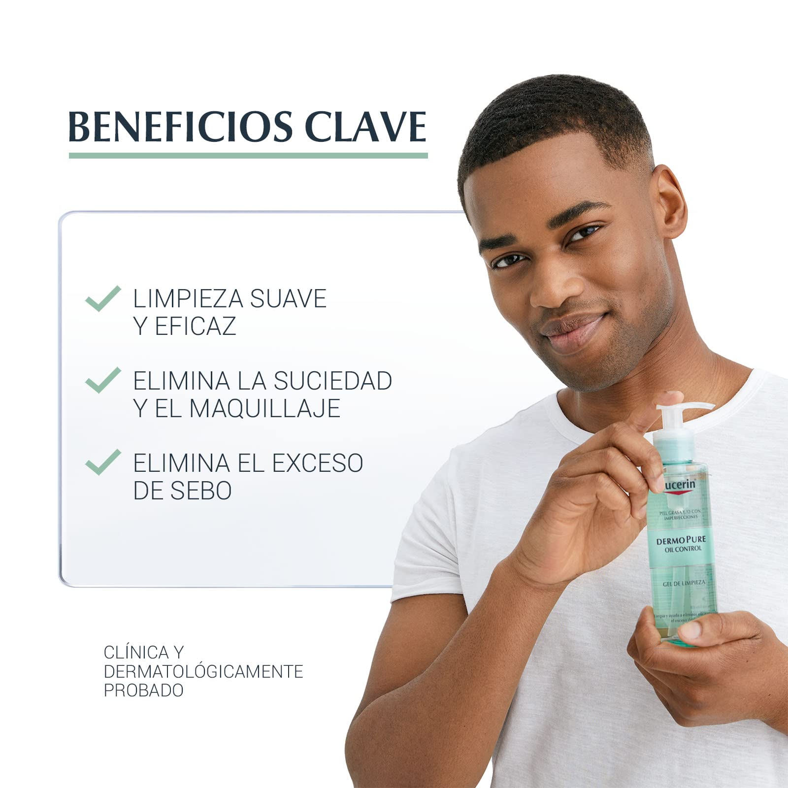 Serum facial ligero DermoPure Triple Effect (40 ml), Efecto Anti-Manchas, Anti-Imperfecciones y Anti-Brillo + Gel limpiador facial piel grasa imperfecciones, 400ml