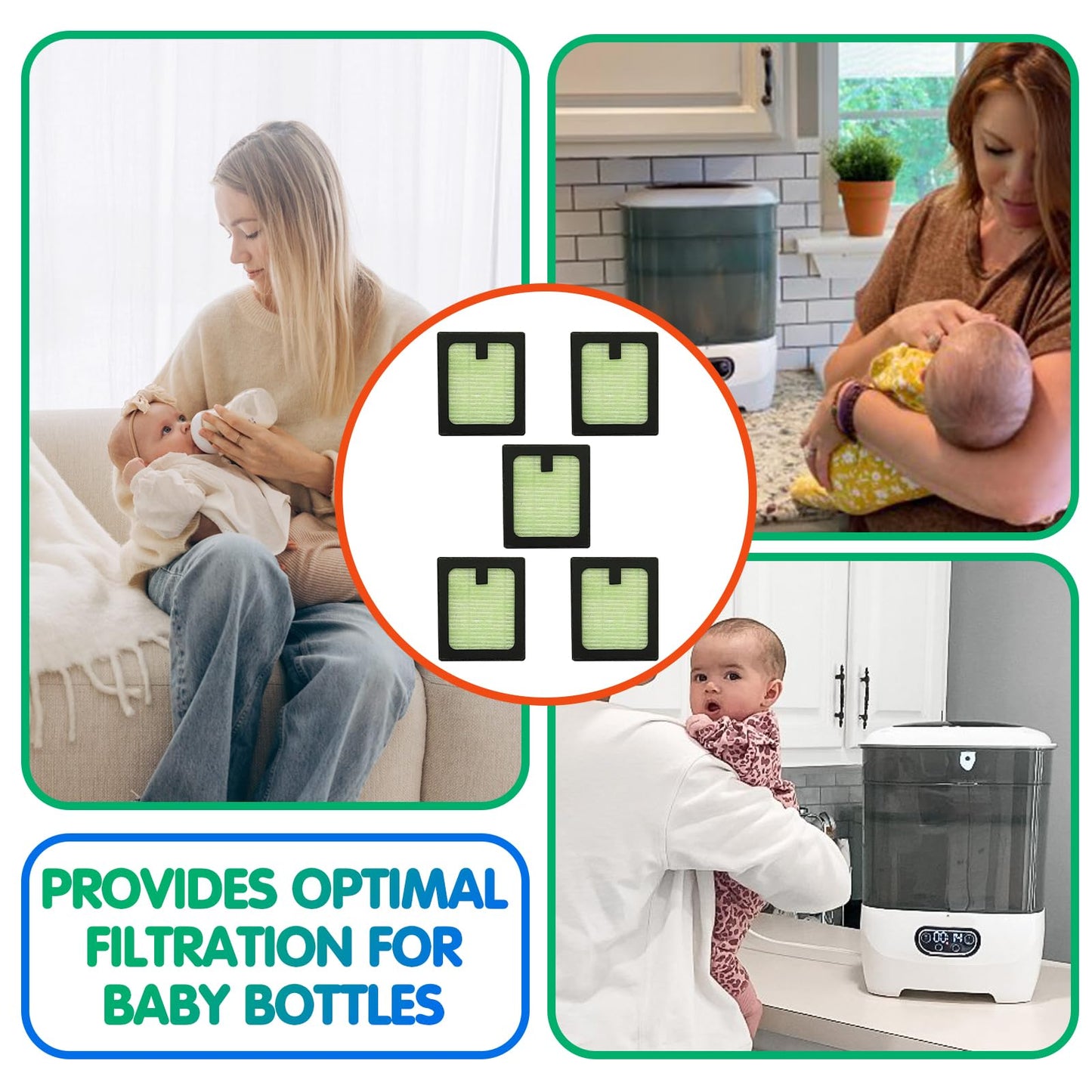 Filtros HEPA Repuesto Brezza Avanzado para Secador de Biberones de Bebé
