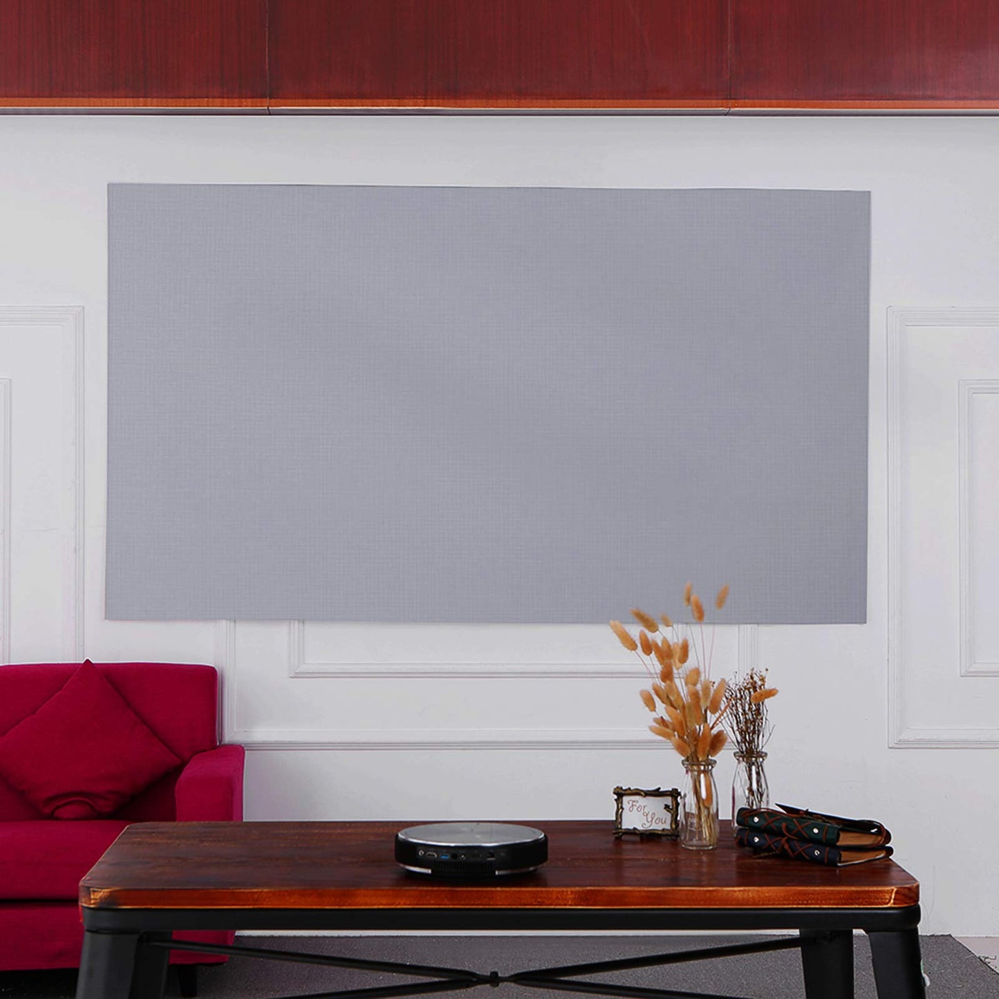 visualización de proyector portátil de 60 pulgadas HD 16:9 sin marco, visualización de proyección de video plegable montada en la pared para cine en casa y películas de oficina
