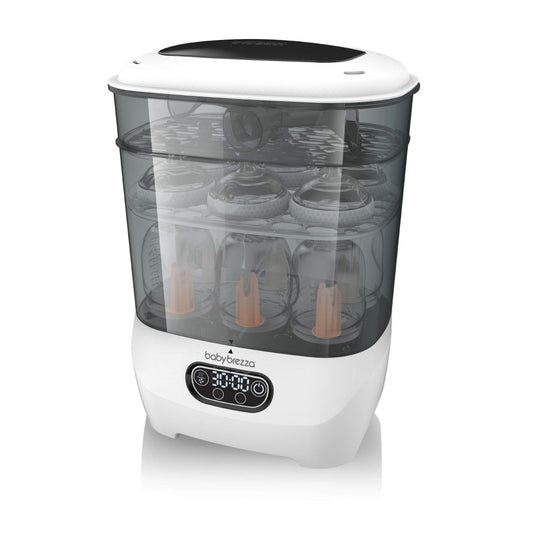 Baby Brezza - Esterilizador y secador de botellas avanzado - Máquina eléctrica de esterilización a vapor universal para todas las botellas: plástico + piezas de chupetes de vidrio, filtración HEPA