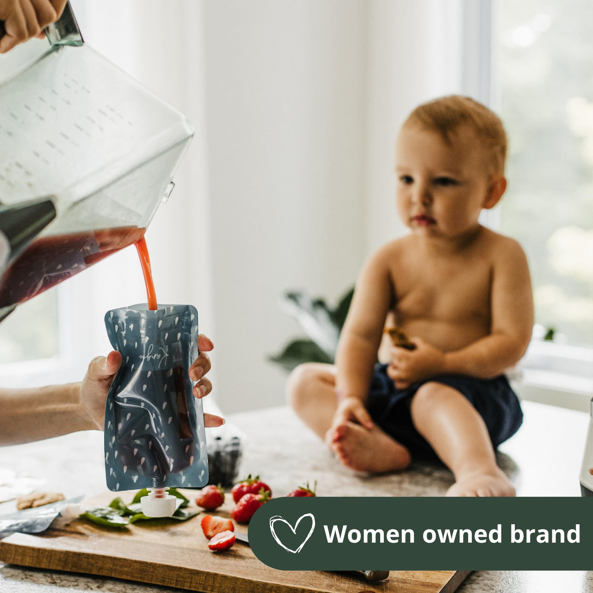 Bolsas reutilizables para alimentos para bebés – Bolsas de almacenamiento de alimentos para niños pequeños y niños – Puré de manzana, batidos, yogur y puré – Bolsa de compresión sin BPA Lot de 6