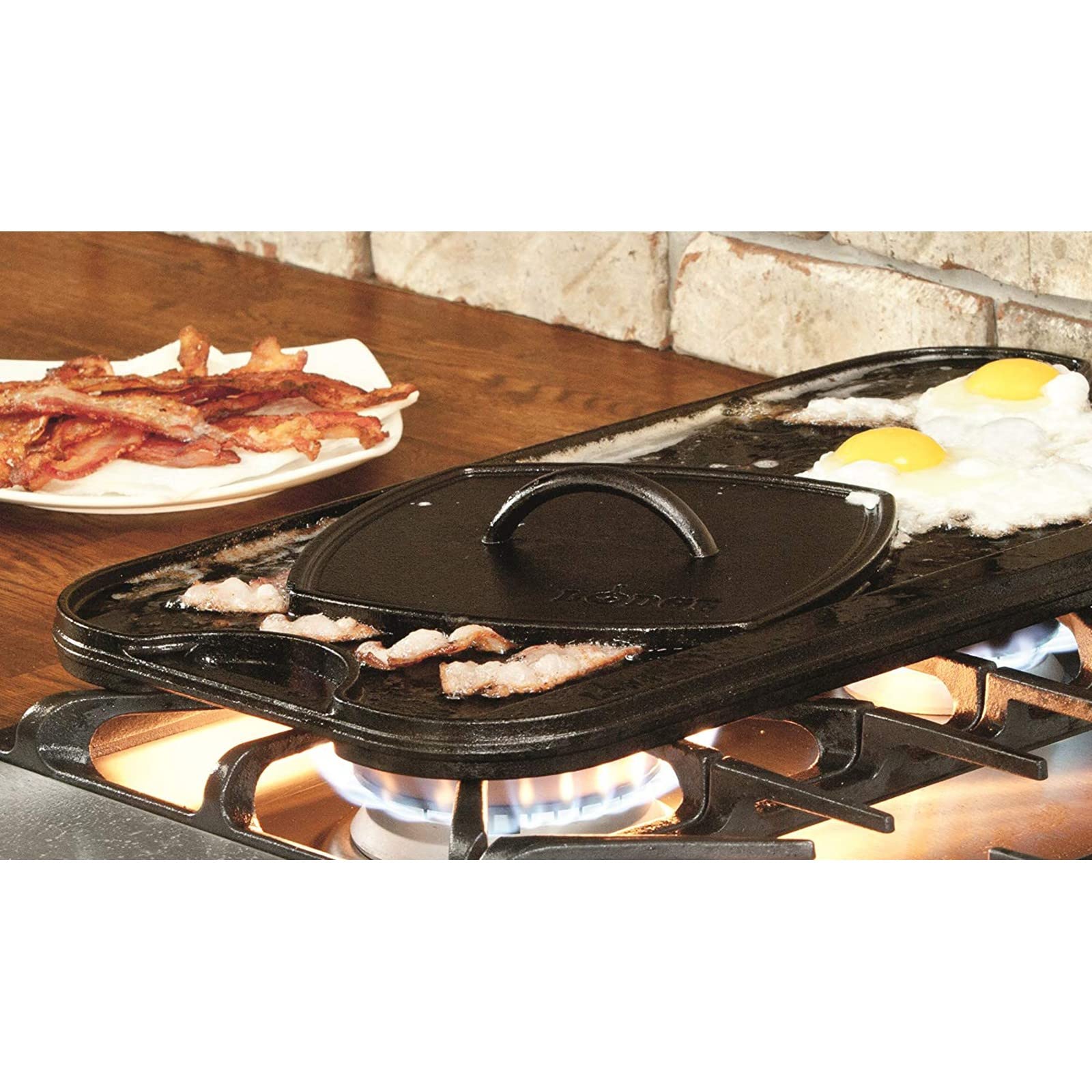 Lodge LPP3 - Prensa de panini cuadrada de hierro fundido, 21 cm