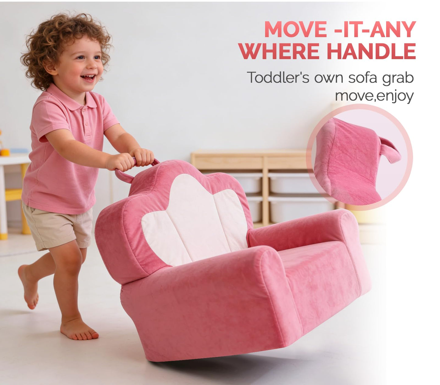BumbleBabe Cómoda silla, sillón cómodo (corona rosa)