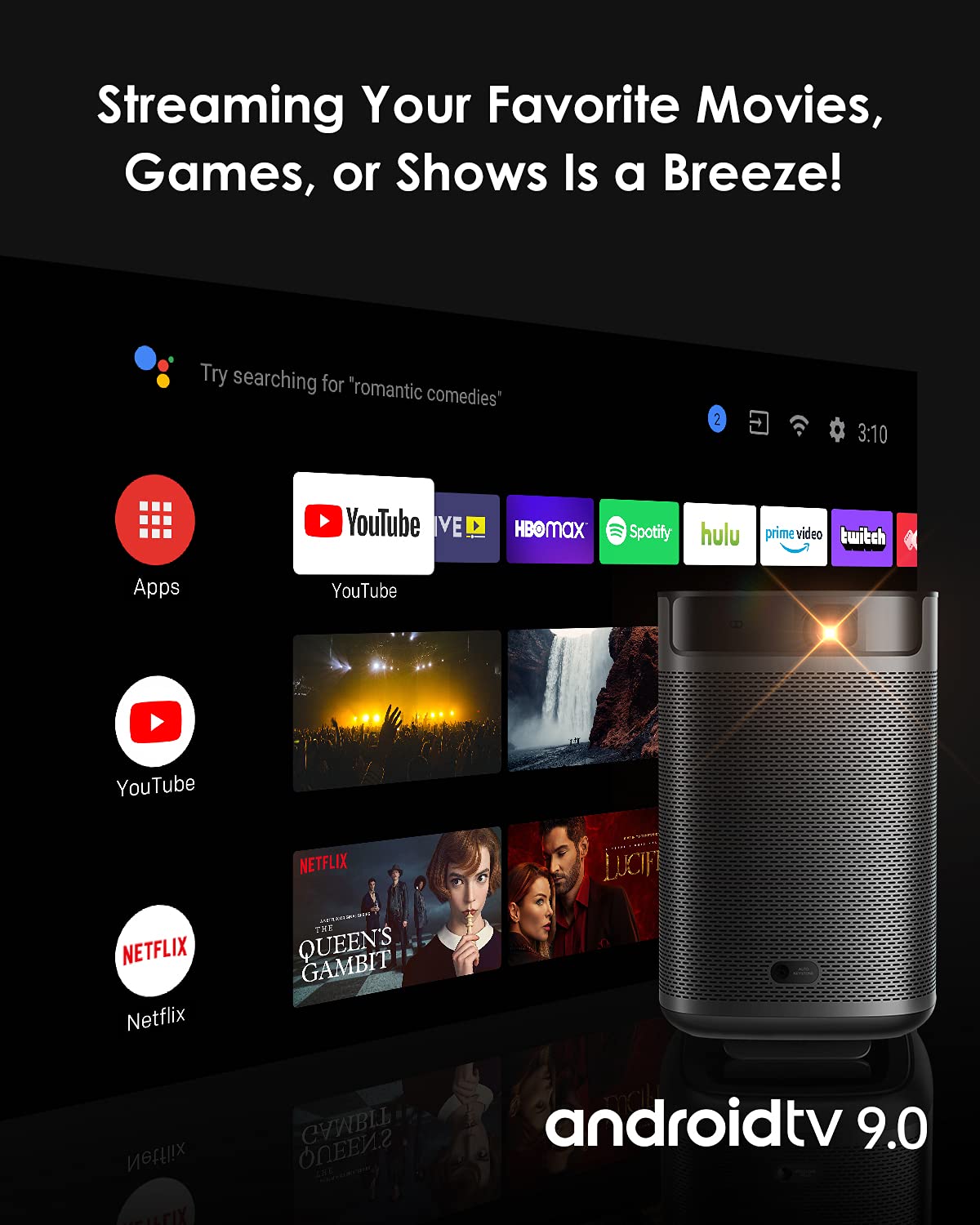 Proyector TV XGIMI MoGo Pro Blanco Inteligente 1080P Full HD Portátil WiFi Bluetooth Harman Kardon Cine Android 9.0