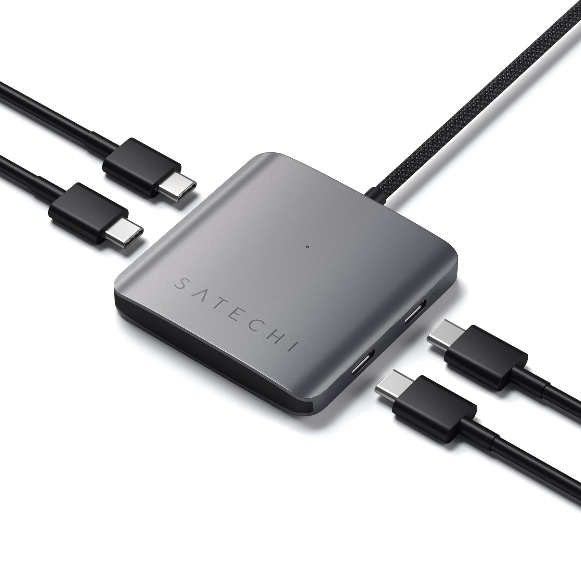 Concentrador USB-C SATECHI Plateado con 100W PD y Puertos USB 3.2 para MacBook, iPad y Más