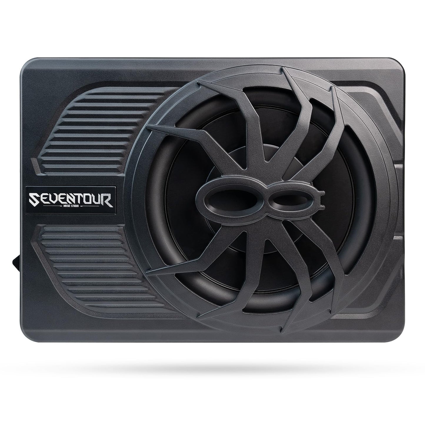 Subwoofer de 10 pulgadas de 800 W delgado alimentado por debajo del asiento, subwoofer de audio para coche/camión, amplificador integrado en combinación, con luz LED azul (subwoofer LED RGB + kit de