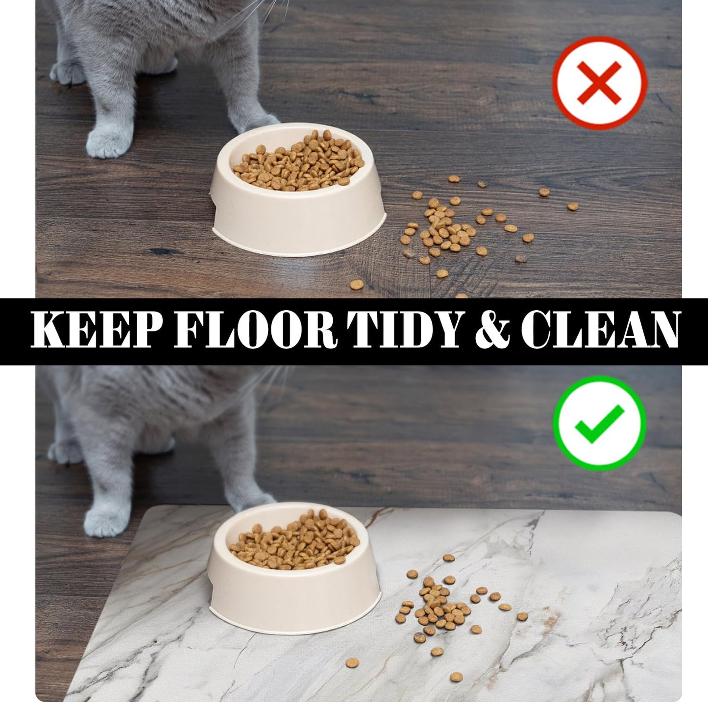 Alfombrillas de Comida para Mascotas Bohemias Seca Rápido Absorbentes Ecológicas