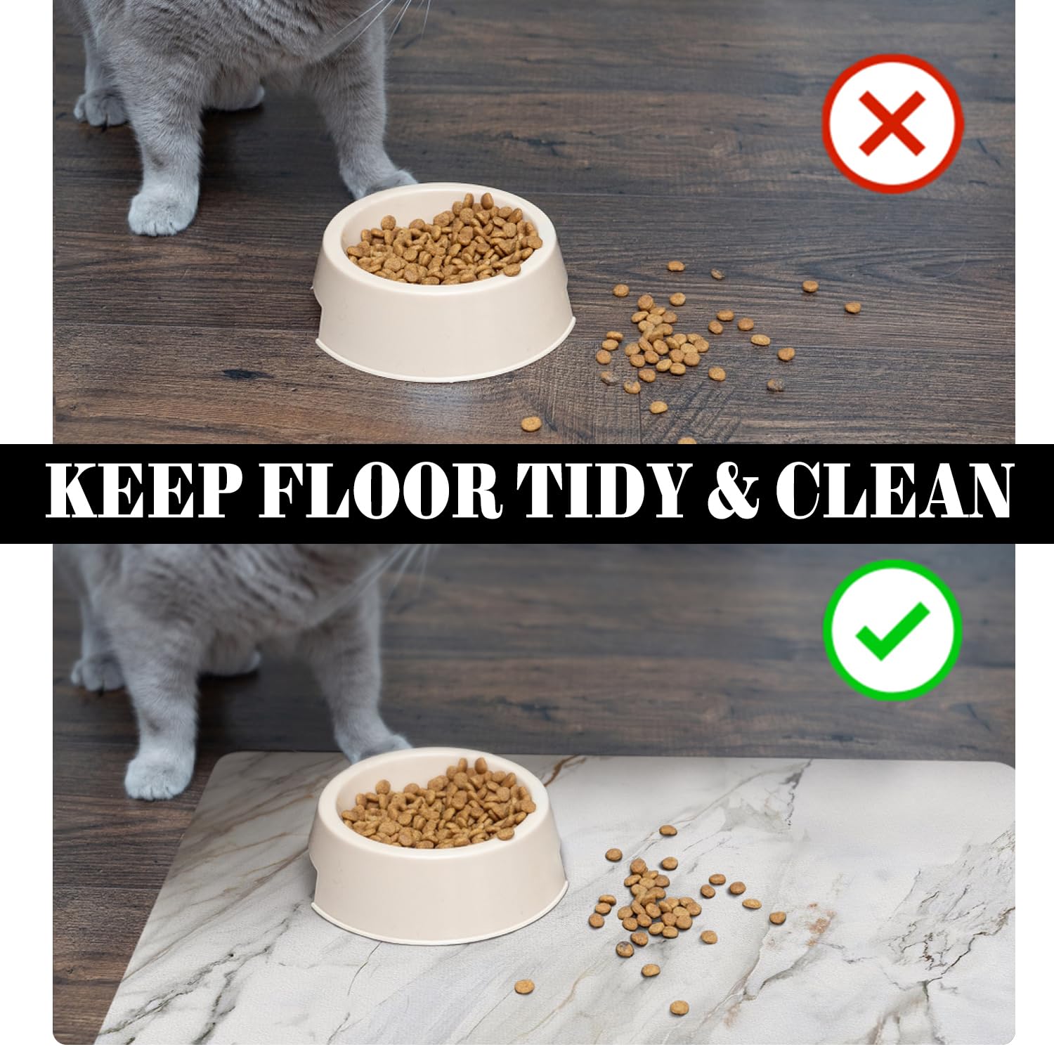 Alfombrillas de Comida para Mascotas Bohemias Seca Rápido Absorbentes Ecológicas