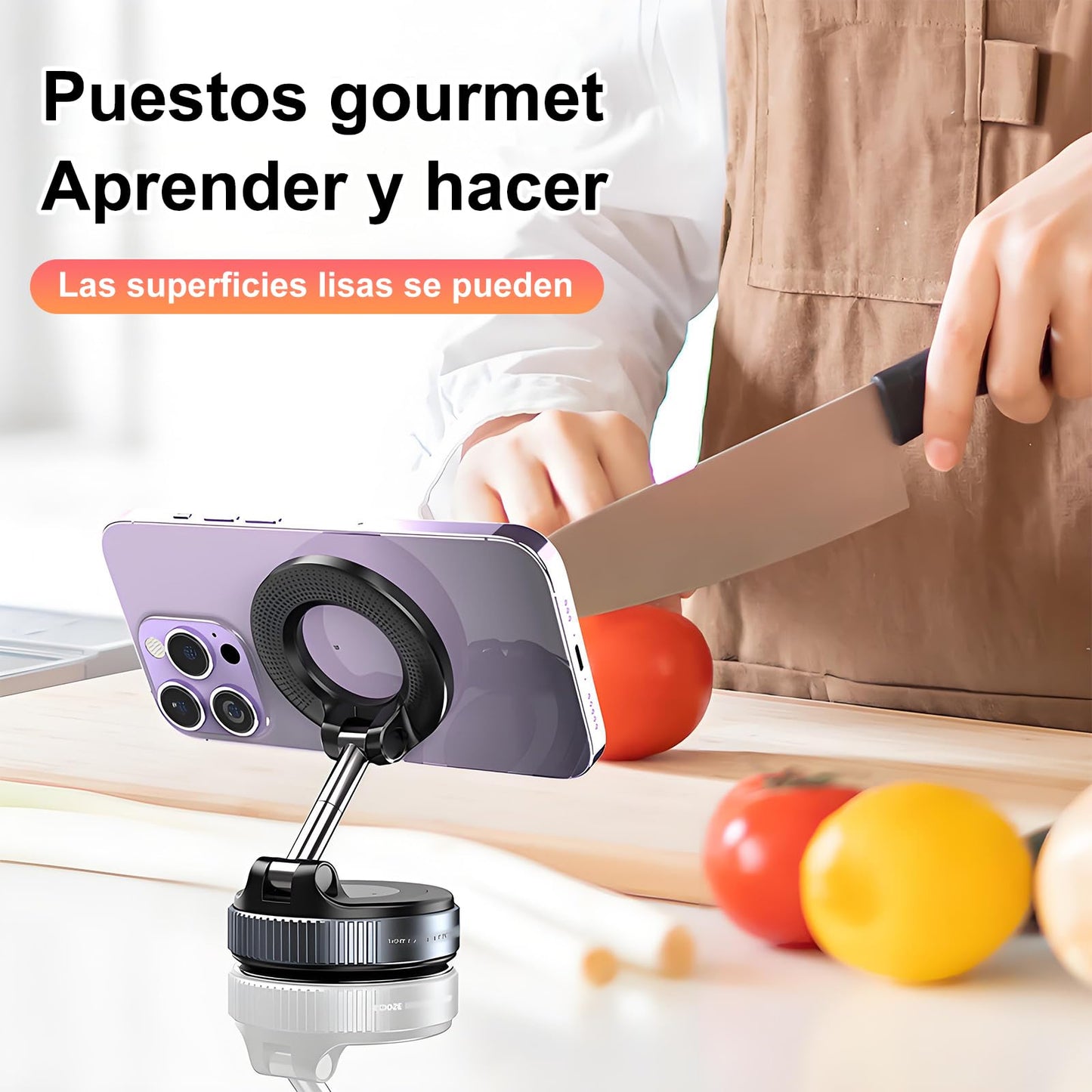FEISEDY Soporte Magnético para Celuar Teléfono [Rotación 360°] Universal para Coche, Compatible con iPhone 16 Pro MAX, 15, 14, 13 y Otros Dispositivos con Anillo Magnético