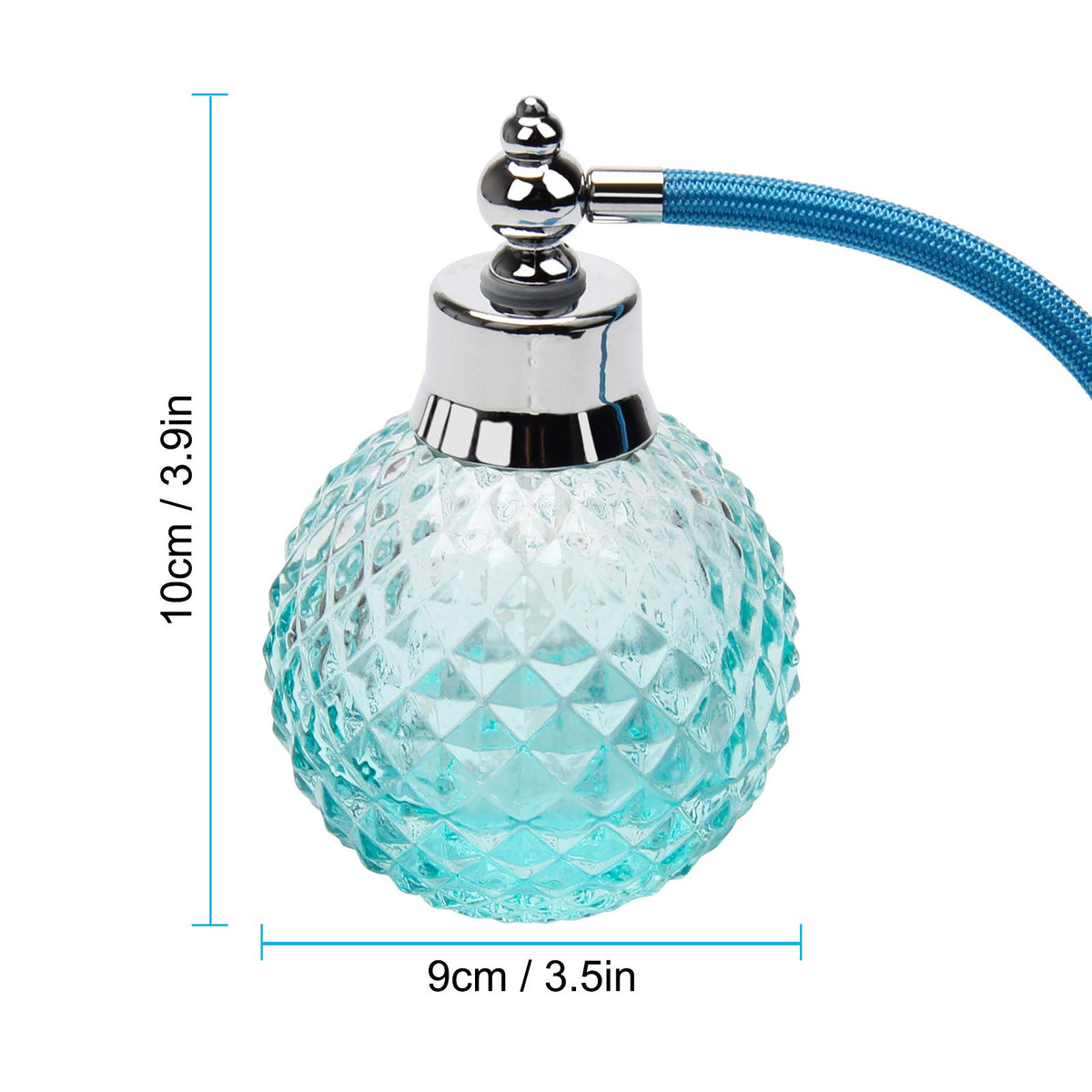Coolrunner Crystal Art Vintage Style Refillable Perfume Atomizer Long Spray Bottle 100ml(blue)