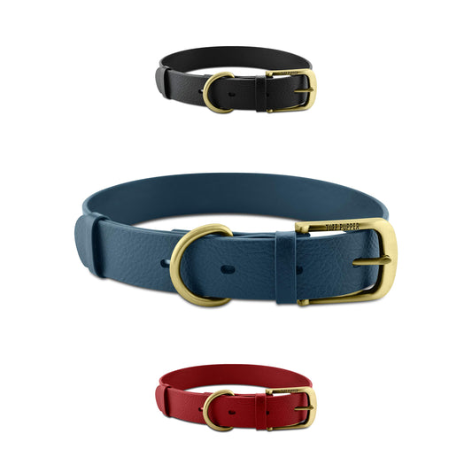 Tuff Pupper Collar para perro clásico 'Lifetime' resistente, más fuerte que el cuero, impermeable y sin olor, garantizado de por vida