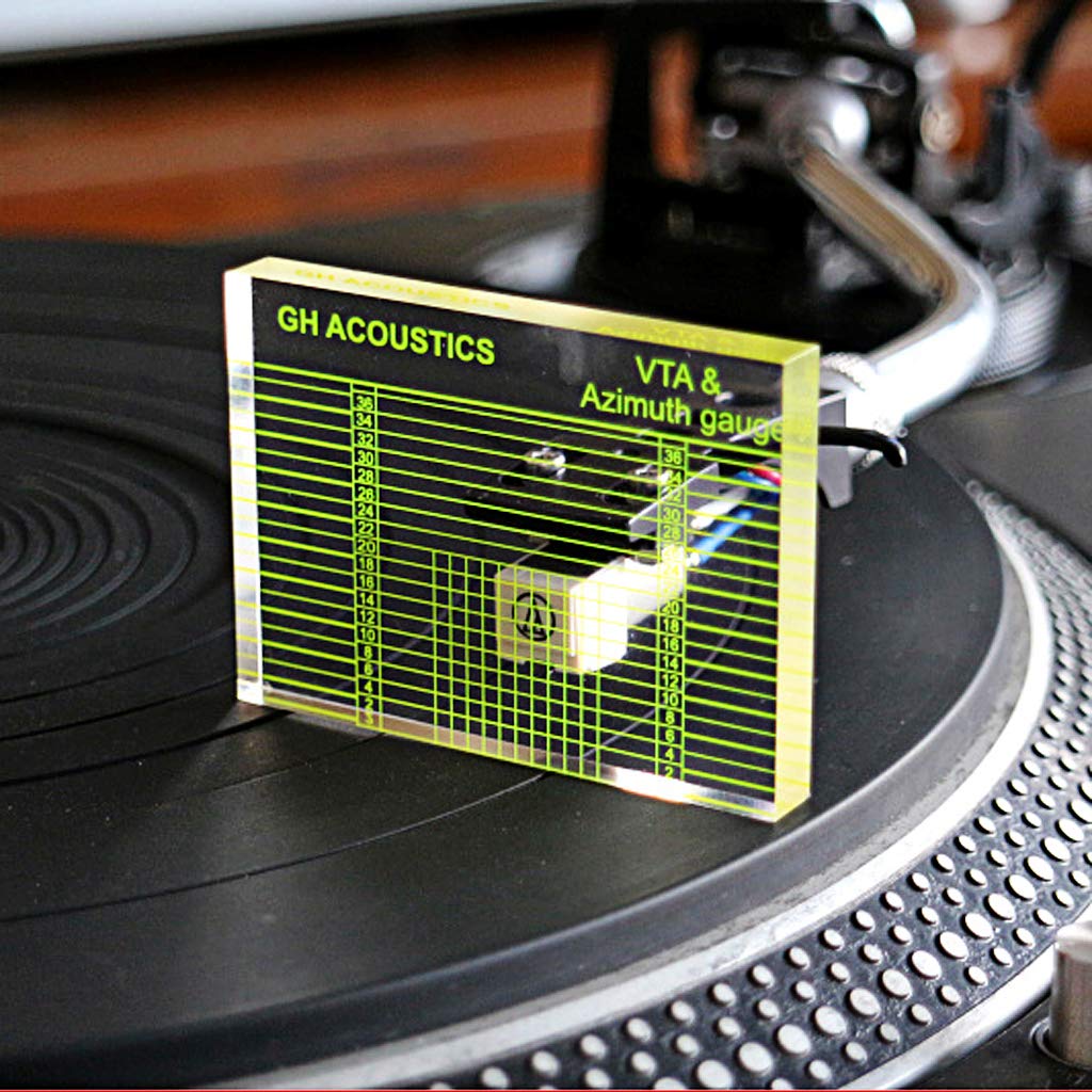 Alnicov LP Reproductor de discos de vinilo medidor de fono tonearm VTA/cartucho de azimut, regla de equilibrio cartucho de regla de acimut