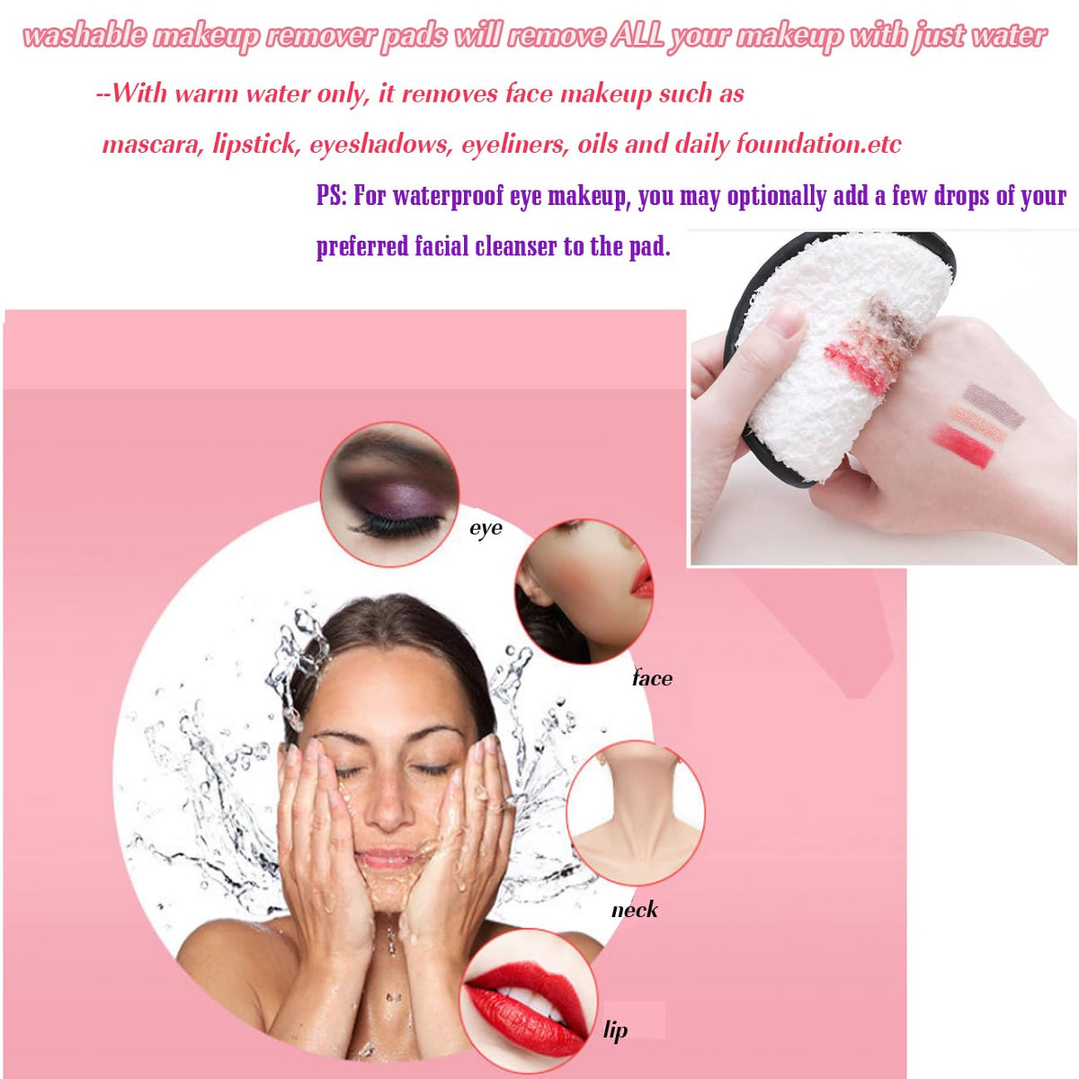 Almohadillas Desmaquillantes Constefire Reutilizables Hipoalergénicas para Limpieza Facial